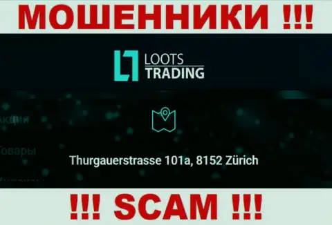 Loots Trading - это очередные воры ! Не желают указывать реальный официальный адрес организации