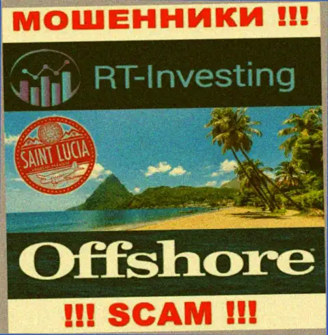 RT-Investing LTD беспрепятственно дурачат, так как расположены на территории - Saint Lucia