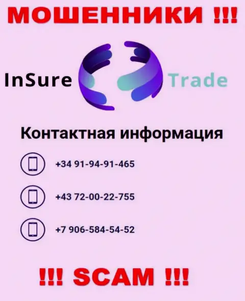 РАЗВОДИЛЫ из конторы InSure-Trade Io в поисках неопытных людей, звонят с различных телефонных номеров