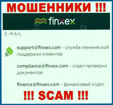 В разделе контактной инфы мошенников Финксекс, указан именно этот е-мейл для обратной связи