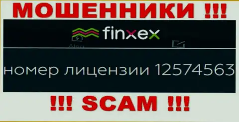 Finxex прячут свою мошенническую сущность, размещая на своем web-ресурсе номер лицензии