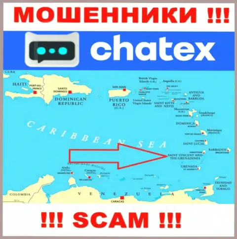 Не верьте мошенникам Chatex, так как они обосновались в оффшоре: St. Vincent & the Grenadines