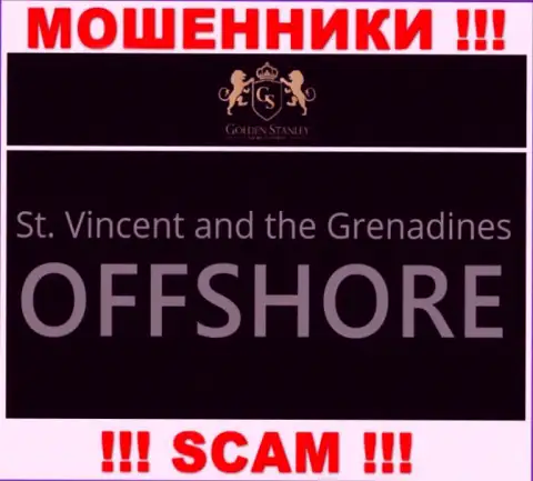 Офшорная регистрация Golden Stanley на территории St. Vincent and the Grenadines, позволяет оставлять без денег людей