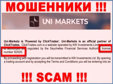Будьте осторожны, UNIMarkets прикарманят финансовые активы, хоть и предоставили лицензию на сайте