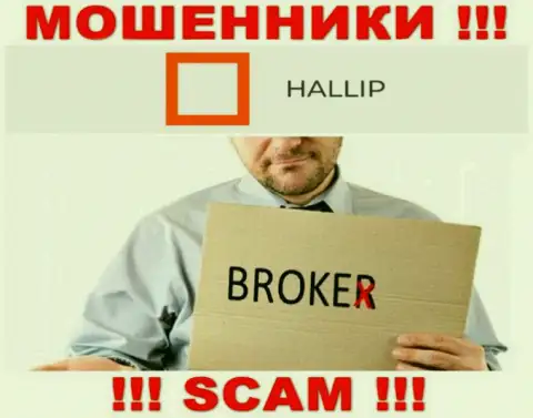 Тип деятельности мошенников Hallip Com - это Broker, однако имейте ввиду это кидалово !!!