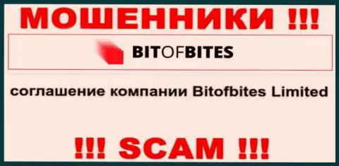 Юридическим лицом, управляющим интернет мошенниками Bit Of Bites, является Bitofbites Limited