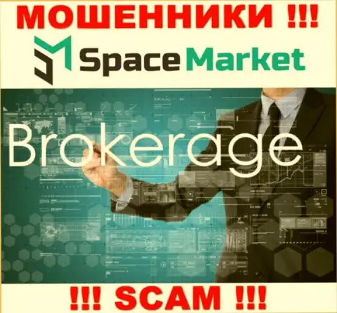 Область деятельности жульнической организации Space Market - это Брокер