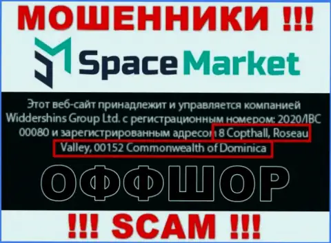 Весьма опасно сотрудничать, с такого рода интернет лохотронщиками, как SpaceMarket Pro, потому что засели они в оффшоре - 8 Coptholl, Roseau Valley 00152 Commonwealth of Dominica