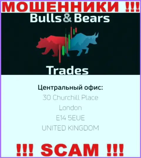 Не поведитесь на наличие инфы об адресе регистрации BullsBearsTrades Com, у них на web-сервисе эти данные фиктивные