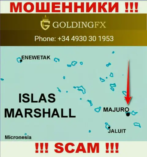 С интернет-мошенником ГолдингФХ Нет не надо сотрудничать, ведь они зарегистрированы в офшоре: Majuro, Marshall Islands