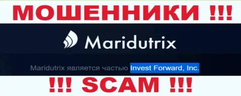Контора Маридутрикс Ком находится под крылом организации Invest Forward, Inc.