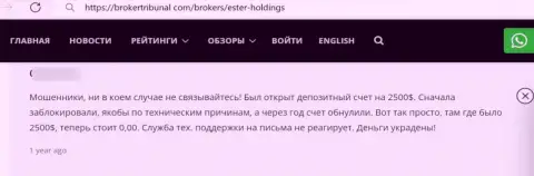 Не попадите в сети мошенников из Ester Holdings - разведут в мгновение ока (отзыв)