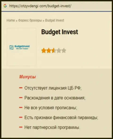 Обзор scam-проекта Budget Invest - это МАХИНАТОРЫ !!!