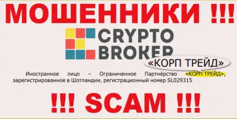 Данные о юридическом лице интернет-ворюг Crypto-Broker Ru