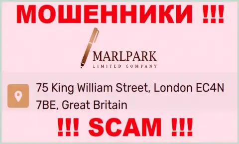 Официальный адрес MarlparkLtd Com, указанный у них на сайте - ненастоящий, будьте очень осторожны !