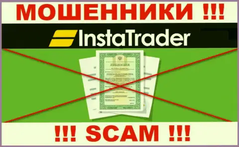 У шулеров Insta Trader на веб-сайте не размещен номер лицензии организации !!! Будьте очень осторожны
