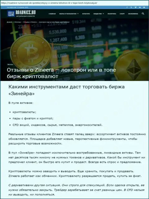 Анализ финансовых инструментов для спекулирования организации Zinnera Com на web-ресурсе Roadnice Ru