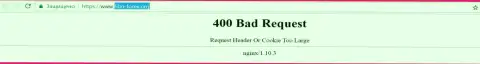 Официальный web-сайт forex дилера FIBO-forex Org несколько дней недоступен и выдает - 400 Bad Request (неверный запрос)