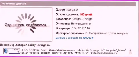 Возраст домена Forex брокера Сварга, исходя из инфы, полученной на веб-сервисе doverievseti rf