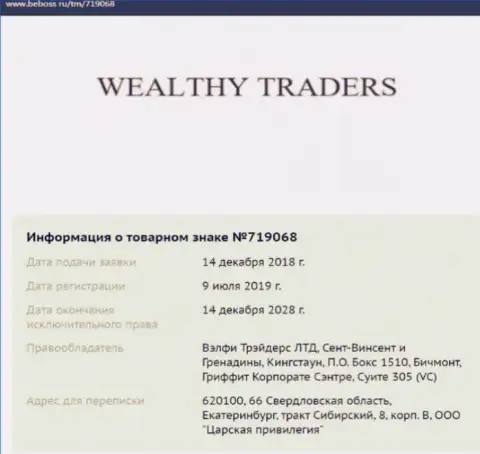 Данные о дилинговой конторе WealthyTraders Com, позаимствованные на веб-сайте бебосс ру
